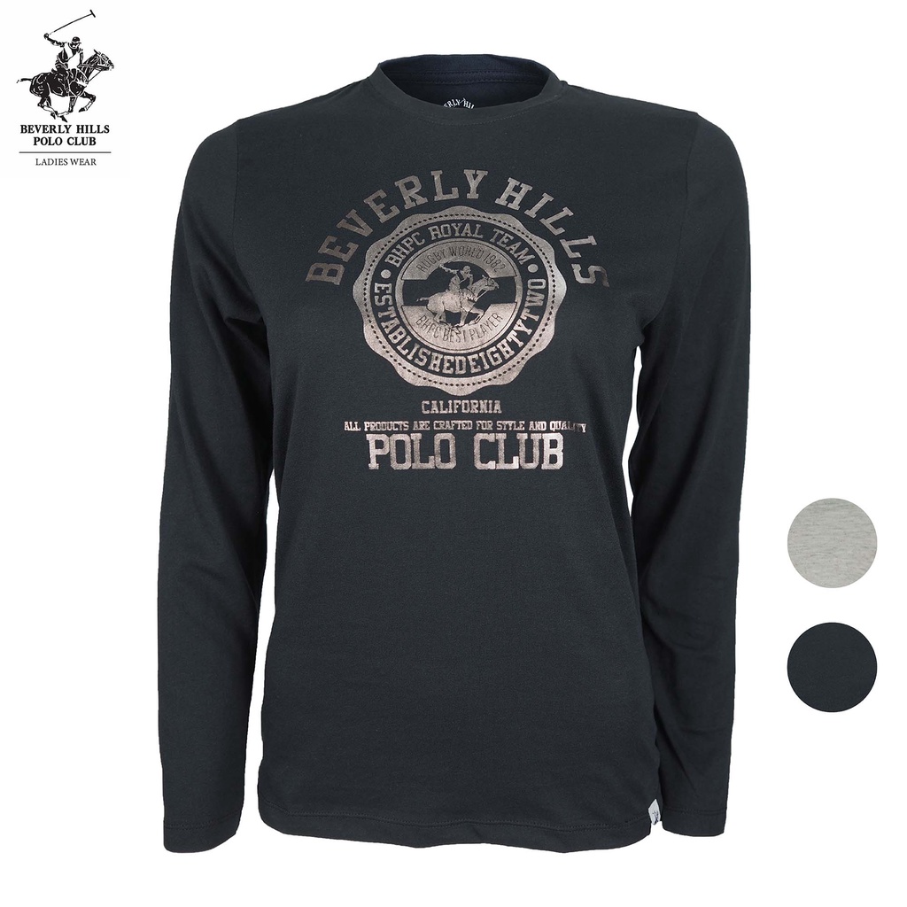 BHPC ผู้หญิงผ้าฝ้ายเสื้อกราฟิกแขนยาว