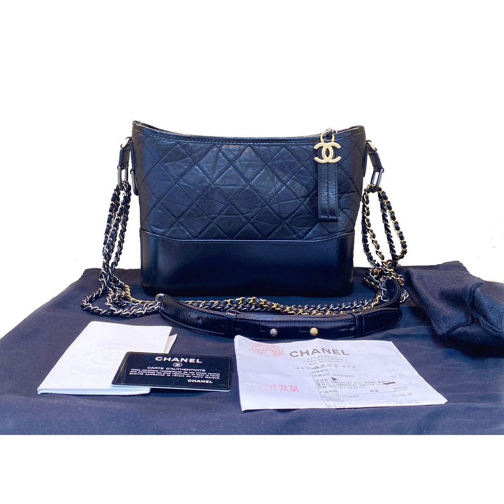 ✼ชาแนล CHANEL Hobo Bag Ladies Black Shoulder Messenger Bag Authentic