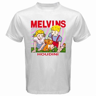 [COD] เสื้อยืดแขนสั้นลําลอง ผ้าฝ้าย 100% พิมพ์ลาย The Melvins Houdini Metal Rock สีขาว พลัสไซซ์ ของขวัญว