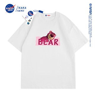 เสื้อยืด NASA co-branded short-sleeved womens couple wear this years popular strawberry bear T-shirt top ins_07