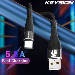 Keysion 5A USB Type C สายชาร์จโทรศัพท์มือถือ Android สายชาร์จ Micro USB ข้อมูล 0.25 ม. / 1 ม. / 2 ม.