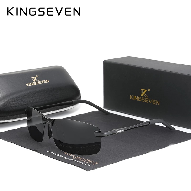Kingseven ใหม่ แว่นตากันแดด เลนส์โพลาไรซ์ อลูมิเนียม ป้องกันรังสียูวี 400 แฟชั่นเรียบง่าย สําหรับผู้ชาย
