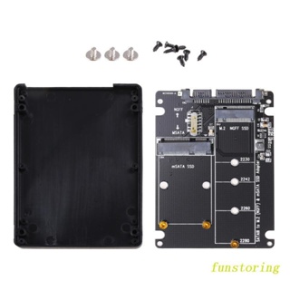 Fun อะแดปเตอร์ฮาร์ดดิสก์ MSATA NGFF สําหรับ M.2 เป็น Sata3 2.5 นิ้ว SSD สําหรับคอมพิวเตอร์ PC