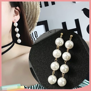 LK❈Fashion Women Faux Pearl Long Dangle Drop Earrings Party Wedding Bride Jewelry