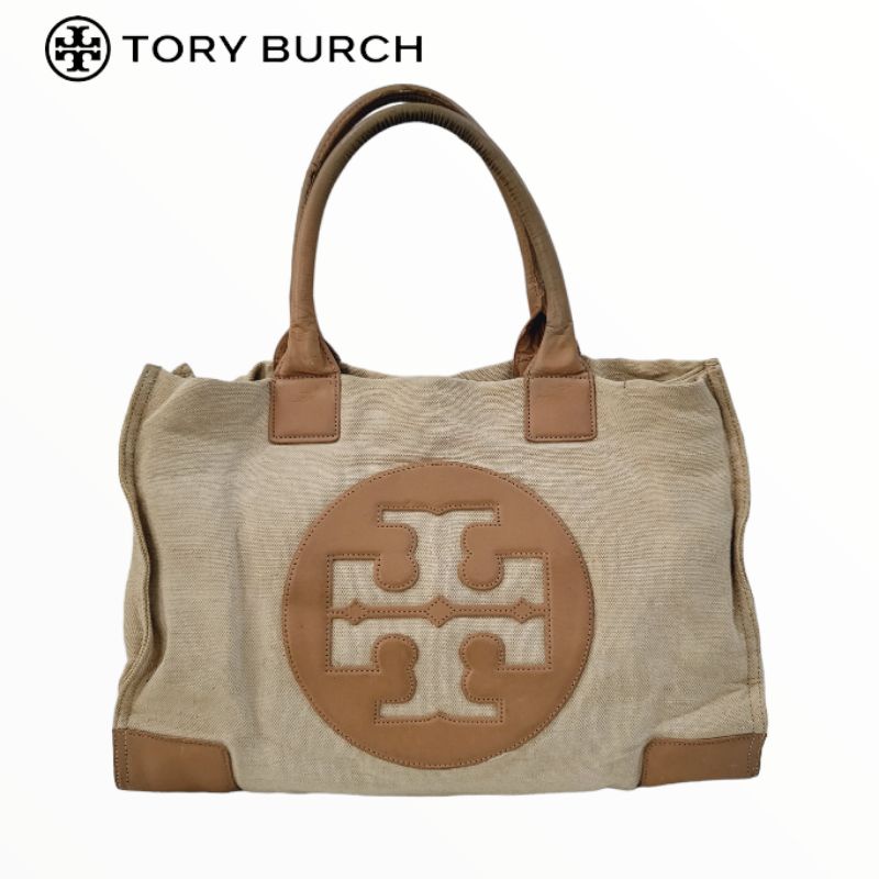 BRAND:TORY BURCH 100%Tory burch Fabric x Leather Ella tote
นางมาไม่บ่อย