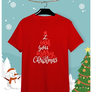 เสื้อยืดลายปีใหม่ เสื้อคริสมาสต์ Happy New Year &amp; Merry Christmas ลายน่ารักๆ ผ้า Cotton ใส่สบาย สีสันสดใสS-5XL