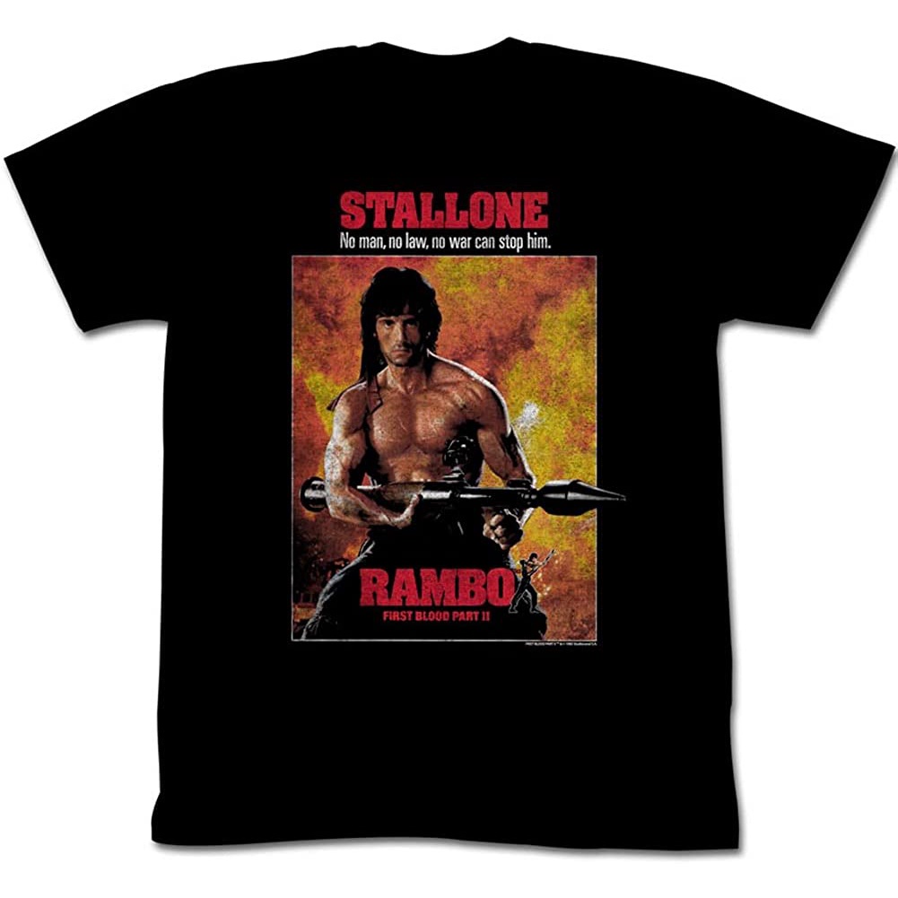 เสื้อยืดผ้าฝ้ายพรีเมี่ยม เสื้อยืด พิมพ์ลาย Rambo Stallone สไตล์คลาสสิก สําหรับผู้ใหญ่