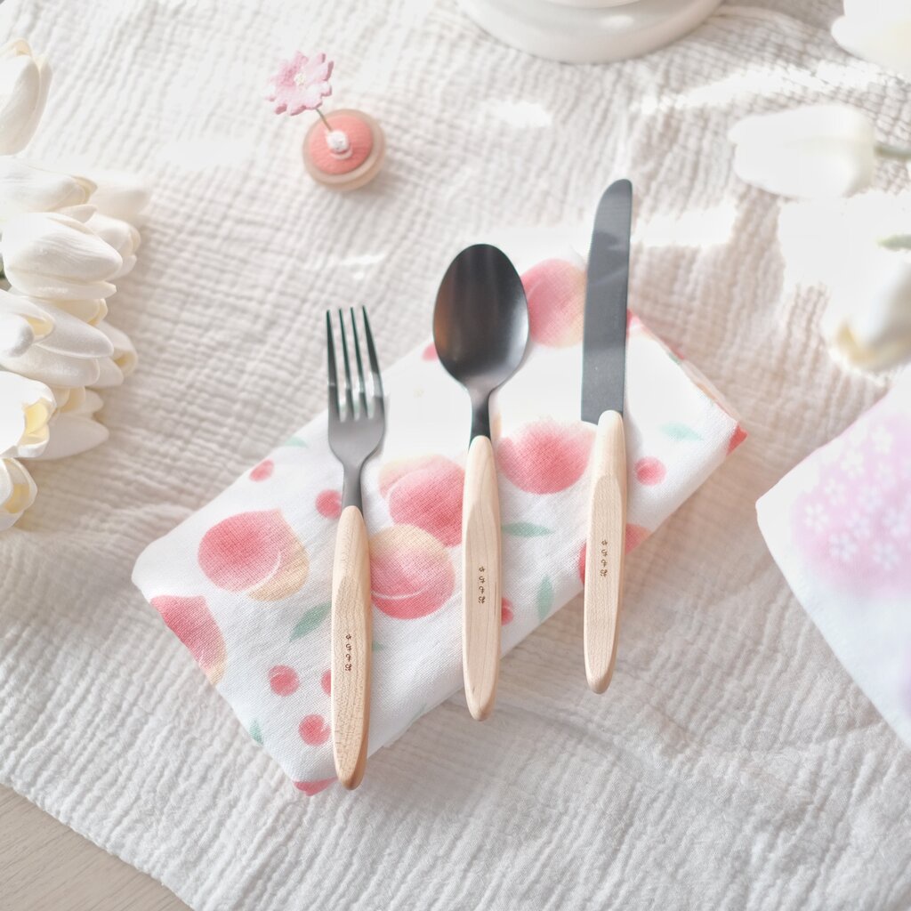 Omocha | (Maple) Stainless charcoal maple cutlery อุปกรณ์ทานอาหาร ด้ามไม้เมเปิ้ล