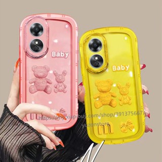 พร้อมส่ง เคสโทรศัพท์มือถือแบบนิ่ม TPU ใส กันกระแทก ลายการ์ตูนตุ๊กตา สามมิติ สําหรับ OPPO A78 5G 2023 เคส Phone Case