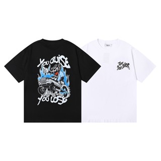 เสื้อยืดลําลอง ผ้าฝ้าย แขนสั้น พิมพ์ลายรถบรรทุก Crazy Trapstar แฟชั่นสตรีท สําหรับผู้ชายและผู้หญิง