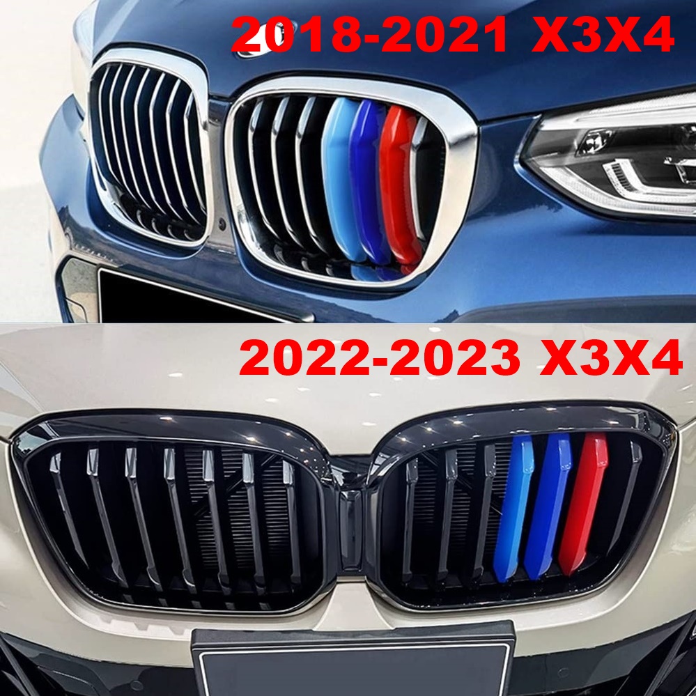 3 สี BMW คลิปกระจังหน้าสําหรับ BMW 2018-2021 / 2022-2024 X3 X4 (7 คาน) X3 2025-2026