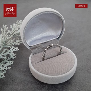 MT แหวนเงินแท้ ลายพันเกลียว รอบวง งานรมดำ ไซส์: 59 Solid 925 Sterling Silver Ring (sr094) MT Jewelry มณีธารา