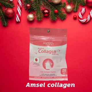 แบบซอง20แคปซูล Amsel Amino Collagen 500 mg. 20 caps / แอมเซล อะมิโนคอลลาเจน 500 มก.20 แคปซูล