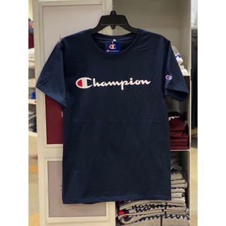 Champion เสื้อยืด ผ้าฝ้าย พิมพ์ลาย สไตล์คลาสสิก สําหรับผู้ชาย และผู้หญิง