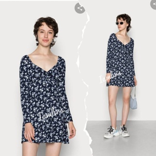 Hollister Wrap Mini Dress เดรสสั้นแขนยาว เย็บย่นอก น่ารักมาก