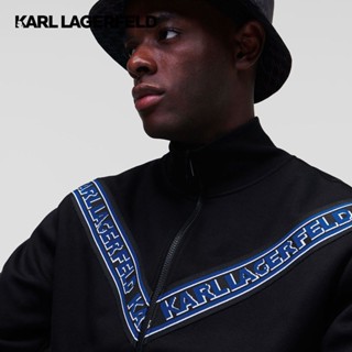 KARL LAGERFELD - KARL LOGO TAPE ZIP-UP SWEATSHIRT 226M1812 เสื้อสเวตเตอร์