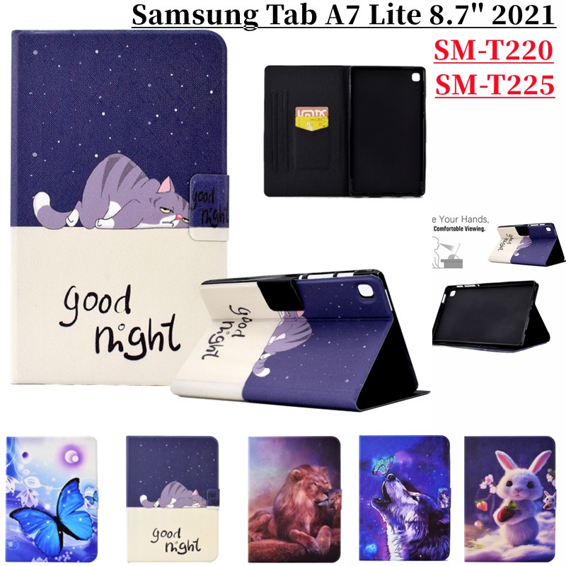 เคสแท็บเล็ต แบบฝาพับ พิมพ์ลายการ์ตูนน่ารัก สําหรับ Samsung Galaxy Tab A7 Lite 8.7 นิ้ว 2021 a7lite T220