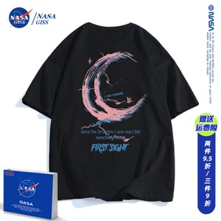 NASA joint เสื้อยืดแขนสั้นผู้ชายและผู้หญิงฤดูร้อน 2022 ใหม่ ins tide แบรนด์คู่ผ้าฝ้ายบริสุทธิ์ niche topเสื้อยืดเสื_51