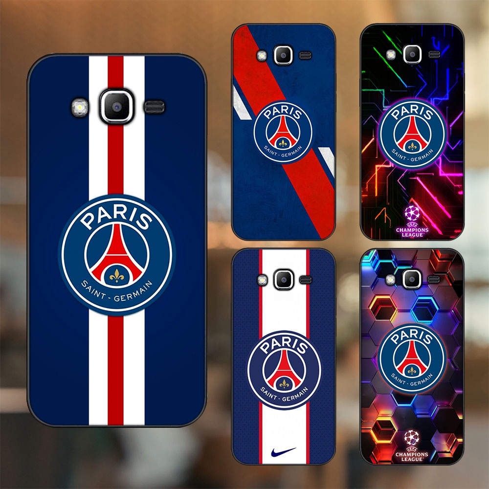 เคส Samsung J2 Prime, J3 2016, J5 2015 ขอบสีดําพิมพ ์ ลาย PSG Paris Saint Germain Football Club