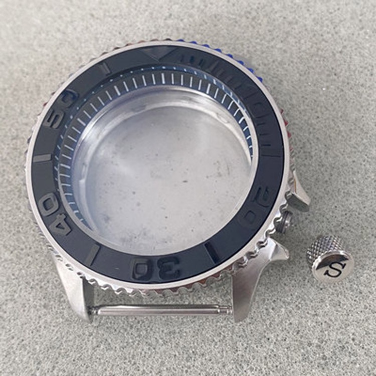 เคสนาฬิกาข้อมือสเตนเลส 41.5 มม. 3.8 ตําแหน่ง สีดํา SKX007 สําหรับ NH35 36 Movement