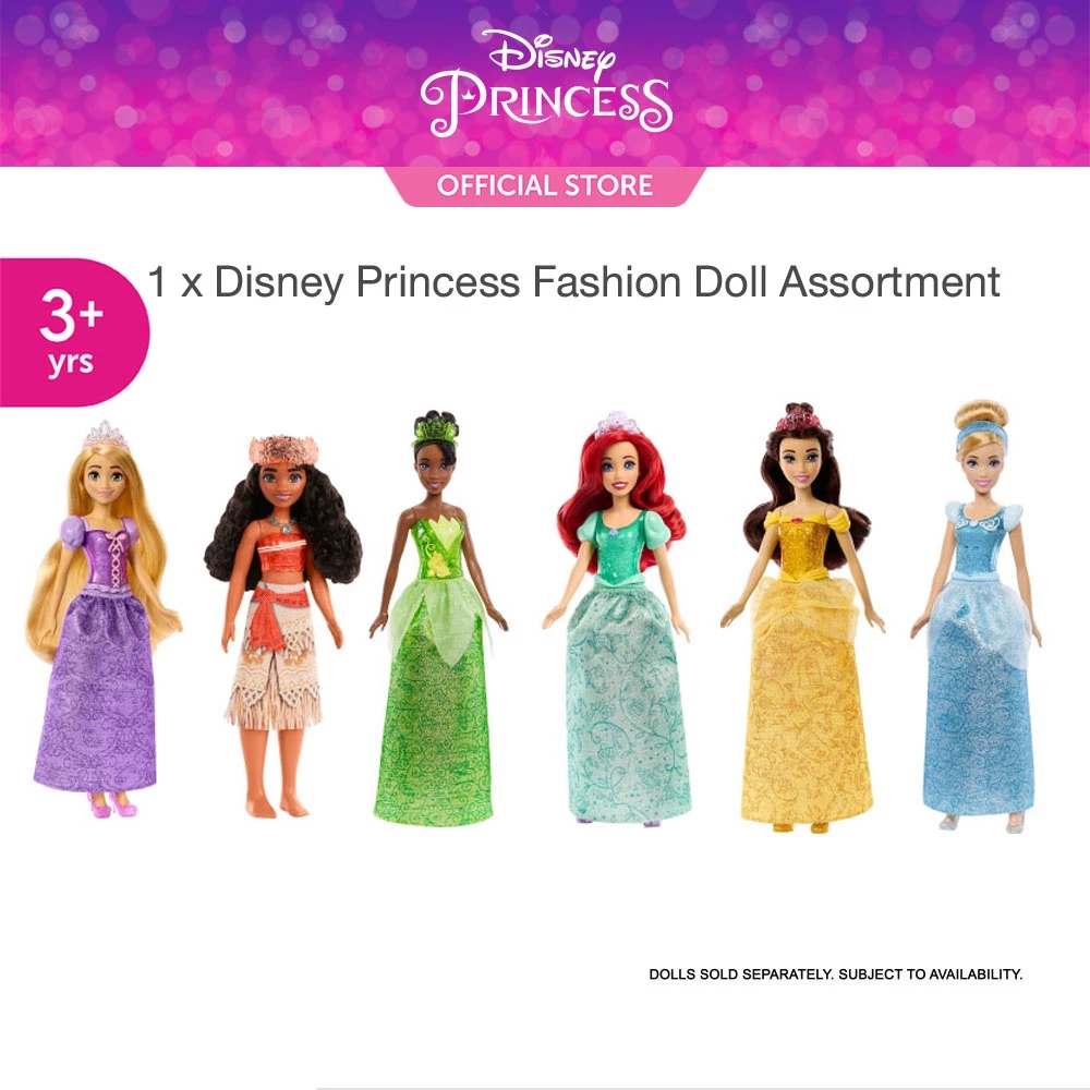 Disney Princess Core Fashion Doll Assortment ดิสนีย์ ปริ้นเซส ตุ๊กตาเจ้าหญิง 1 ชิ้น HLW02