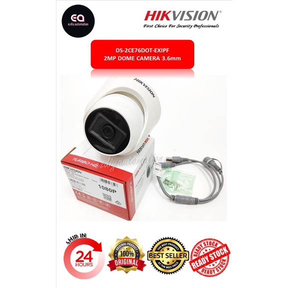 HIKVISION กล้องวงจรปิด 2MP 1080P (3.6mm) กล้อง Bullet ภายใน Full TURBO HD (DS-2CE76DOT-EXIPF)