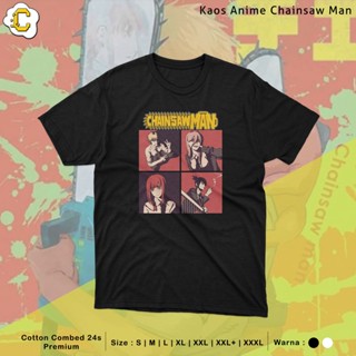 เสื้อสีขาว เสื้อยืด พิมพ์ลายอนิเมะ Oren Cat - Chainsaw Man Denji Power Makima ไซซ์ S - XXXLเสื้อยืด_21