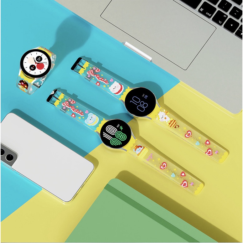 BT21 minini sweetie soft band strap for Apple Watch galaxy watch 38mm 40mm 41mm 42mm 44mm 45mm 49mm pattern cute character korea