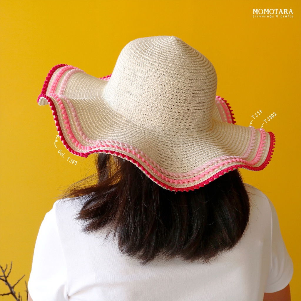 MOMOTARA No. 4613 เทปทอชายข้างเดียว ปอมปอม  Ball Fringe Knit ขนาด 0.9 CM ยาว 36 หลา - รูปที่ 3