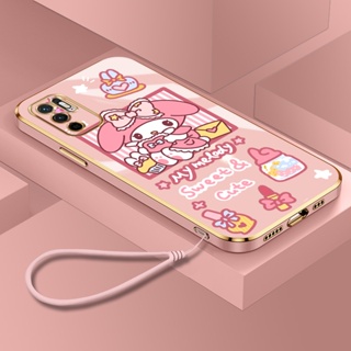 เคสซิลิโคนนิ่ม ลายการ์ตูนเมโลดี้ พร้อมสายคล้อง หรูหรา สําหรับ Xiaomi Mi Poco M4 Pro Poco M3 Pro 5G Poco M2 Pro 4G