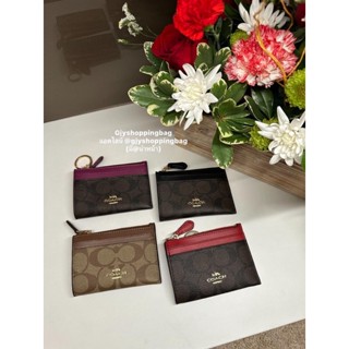 พวงกุญแจ COACH Mini Skinny Id Case In Signature Canvas