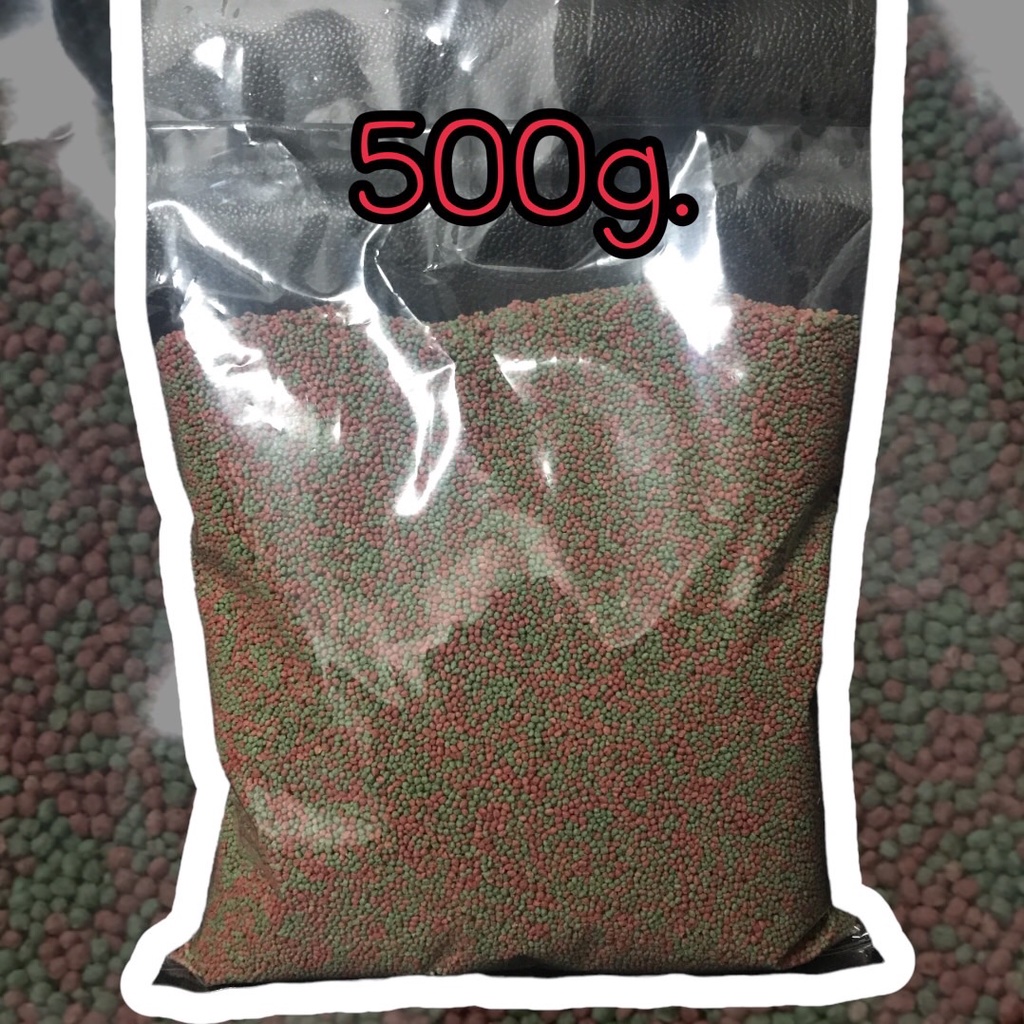 อาหารปลาเม็ดจิ๋ว 500 กรัม แบบเม็ดลอยน้ำ ไต้หวัน- เร่งสี เร่งโต- ไม่ทำให้น้ำขุ่น