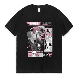 เสื้อผู้ชายเท่ คอลูกเรือ【Boutique T-shirt】เสื้อยืดแขนสั้น พิมพ์ลายการ์ตูน Power Chainsaw Man ญี่ปุ่น สตรีท สําหรับผ_20