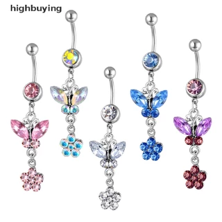 [การซื้อสูง] เหล็กผ่าตัดปุ่มท้องแหวนสะดือโนมบิลท้องแหวนดอกไม้คริสตัลสะดือแหวนแฟชั่นร่างกายบาร์ร่างกายท้องเครื่องประดับหุ้นใหม
