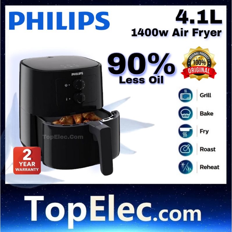 หม้อทอดไร้น้ํามัน Philips Air Fryer HD9200 4.1L HD9218