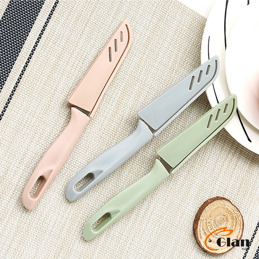 Glanxuan มีด มีดปอกผลไม้ มีดเล็ก มีสแตนเลส มีดหั่น มีดทำครัว มีดพกพา มีดหลากสี Fruit Knife