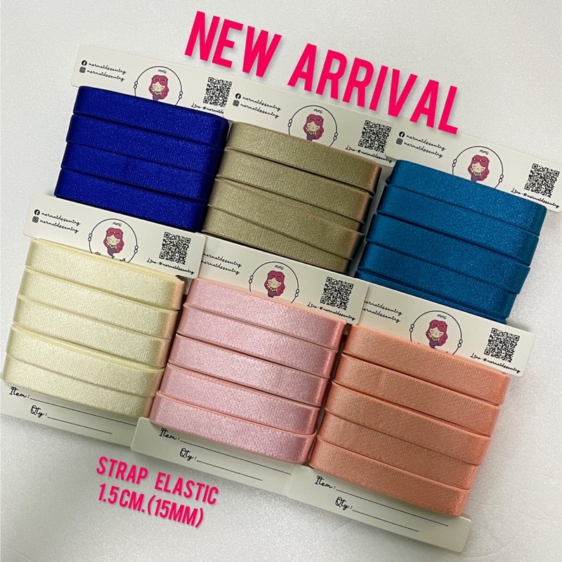 NEW ARRIVAL  5 หลา สายบ่า สายไหล่ เสื้อชั้นใน บรา สีพาสเทล สวยหวาน ความกว้าง 1.5 ซม.