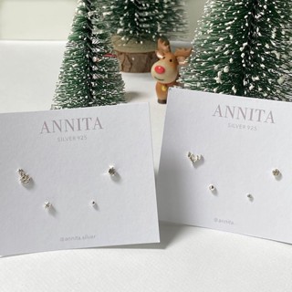 🔥ใส่โค้ด VCTLH ลด15%🔥// christmas earring set / เซ็ทต่างหูเงินแท้92.5% ต่างหูเงินแท้ ต่างหูคริสมาสต์ ต่างหูรูปเกล็ดหิม