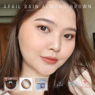 คอนแทคเลนส์🌈April Rain🌈 Almond Brown / Black (Luxzylens) ขนาดกลาง💖
