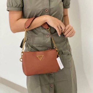 👜NEW GUESS Destiny Top Zip Shoulder Bag อะไหล่ทอง หนังPU มี 2 สาย