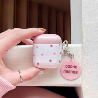 เคสซิลิโคน Tpu แบบนิ่ม ลายจุด สีชมพู พร้อมจี้ กันกระแทก สําหรับ Airpods 1 2 3 Pro 2 2022