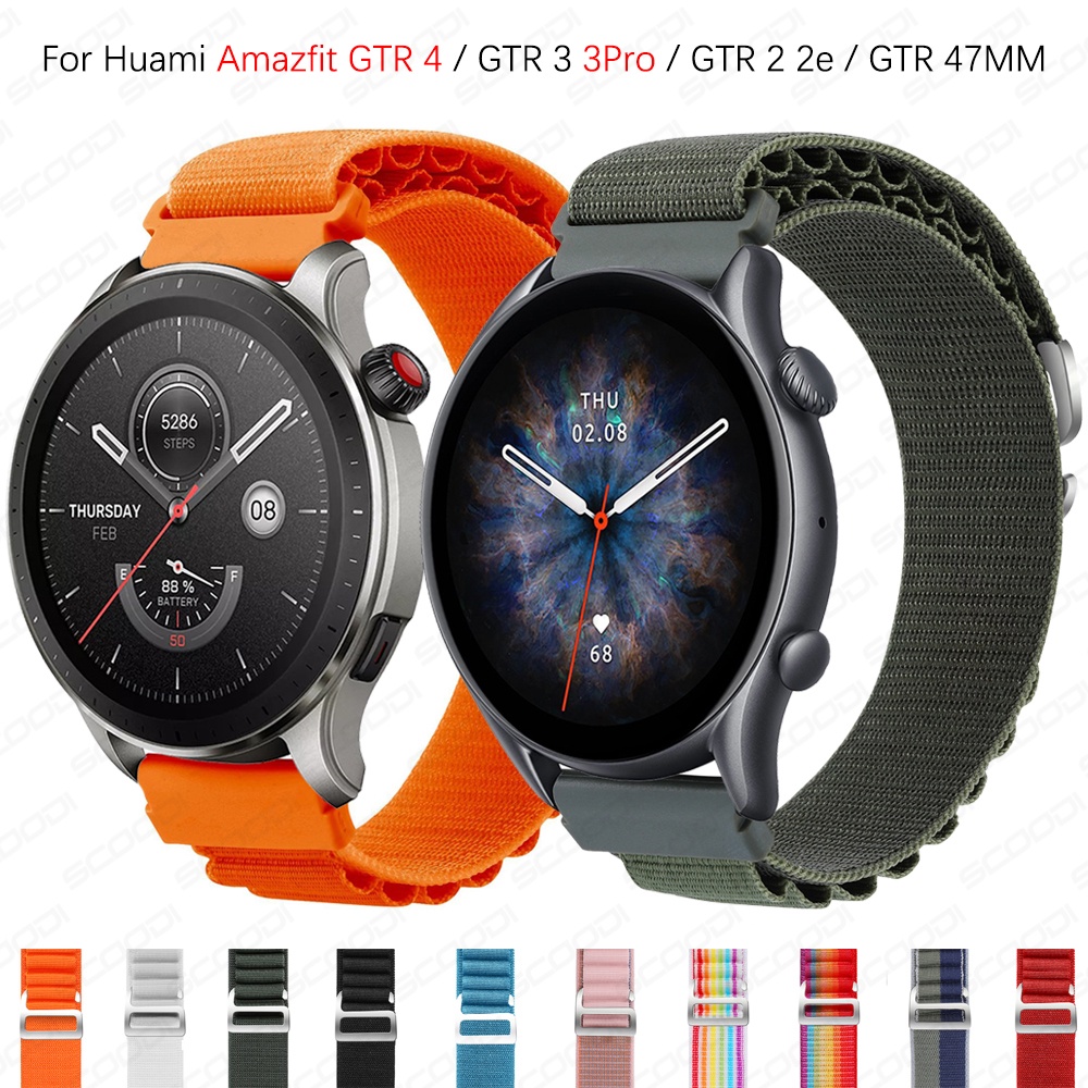 Alpine loop สายไนลอนสําหรับ Huami Amazfit GTR 4 / 3 / 3 Pro / 2 / 2e / 47 มม. SmartWatch band สร้อยข้อมือ
