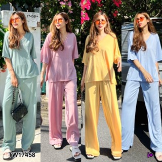 Set 2 ชิ้น Groove Cloth Set เซตเสื้อแขนสั้นคอวี ทรง oversize ผ่าข้างนิดๆพอเกร๋ๆ