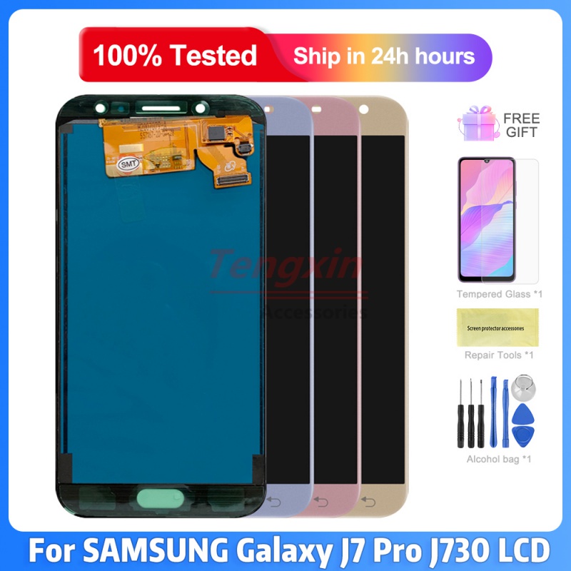 J730 TFT Lcd สําหรับ SAMSUNG Galaxy J7 Pro จอแสดงผล LCD Touch Screen Digitizer อะไหล่สําหรับ SAMSUNG
