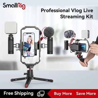 SmallRig Professional Phone Video Rig Vlog Live Streaming Kit Vlogging Set Equipment Vlog Shooting Kit for Vlogging &amp; Live Streaming Vlogging Teaching Video Vlog Youtuber 3384