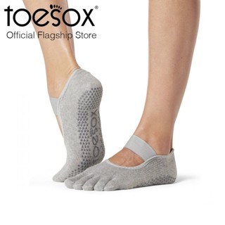 ToeSox โทซอคส์ ถุงเท้ากันลื่นแยกนิ้วแถบคาด รุ่น Mia ปิดนิ้วเท้า