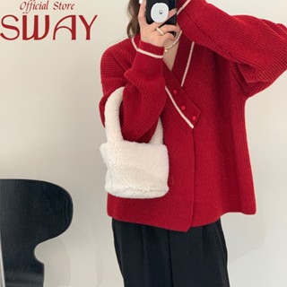 SWAY  เสื้อกันหนาว เสื้อสเวตเตอร์ เสื้อปีใหม่ ใส่สบายๆ หลวม A21K02R