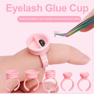 Yelix แหวนกาวติดขนตาปลอม ทรงต่างกัน สีชมพู สีขาว 5 แบบ สําหรับต่อขนตา 100 ชิ้น ต่อแพ็ค