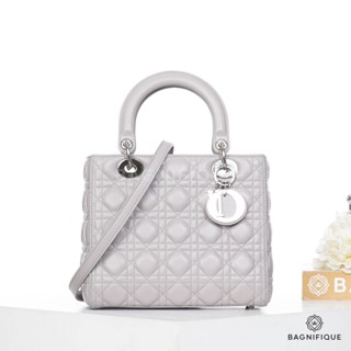 DIOR LADY MY ABC MEDIUM GRAY LAMB SHW