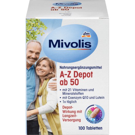 Mivolis - A - Z Komplett Depot ab 50 วิตามินรวมสำหรับอายุ 50 ปีขึ้นไป
